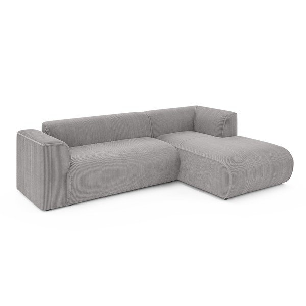Gaiši pelēks velveta stūra dīvāns (ar labo stūri/ar zvilni) Merid  – Ropez-image-2