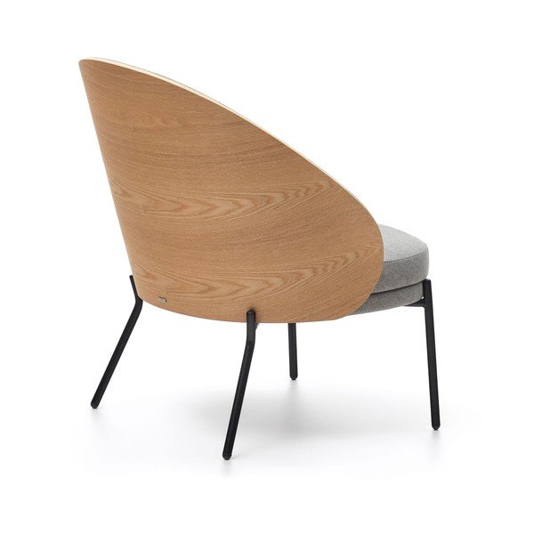 Pelēks/dabīga toņa atpūtas krēsls Eamy – Kave Home-image-4