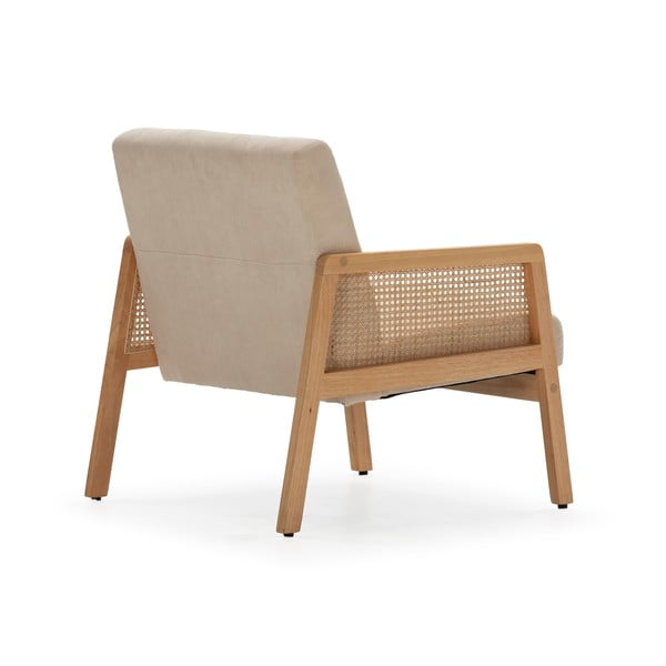 Bēšs velveta austs atpūtas krēsls Debra – Marckeric-image-4