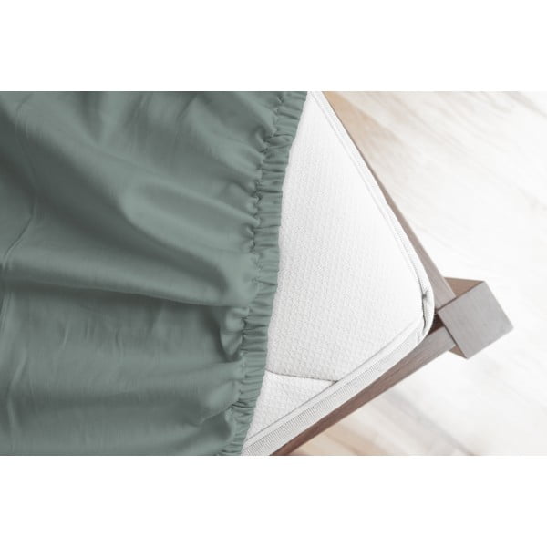 Zaļš flaneļa palags ar gumiju 90x200 cm – Good Morning-image-1