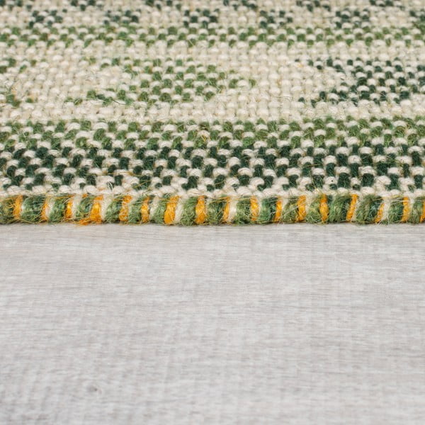 Zaļš paklājs no džutas maisījuma 120x170 cm Mara Jute Border – Flair Rugs-image-4