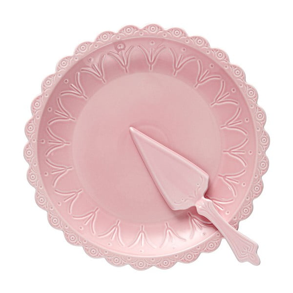 Ladelle Bake rozā kūkas veidnes un servēšanas liekšķermeņu komplekts