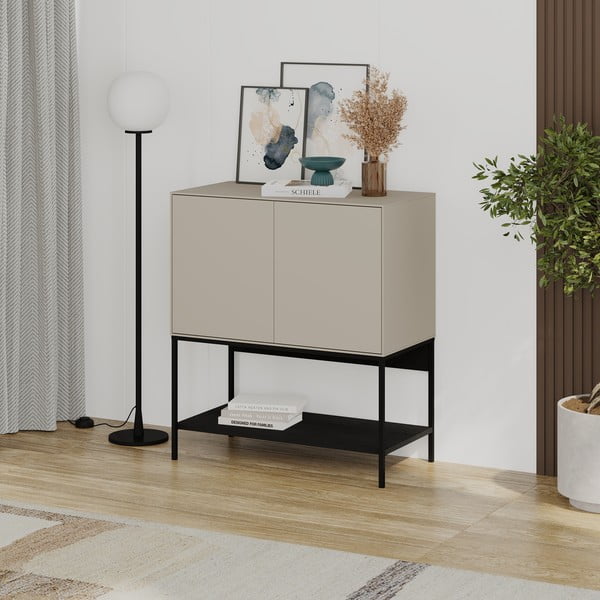 Melns/krēmkrāsas skapītis 80x90x40 cm Amira – Marckeric-image-3