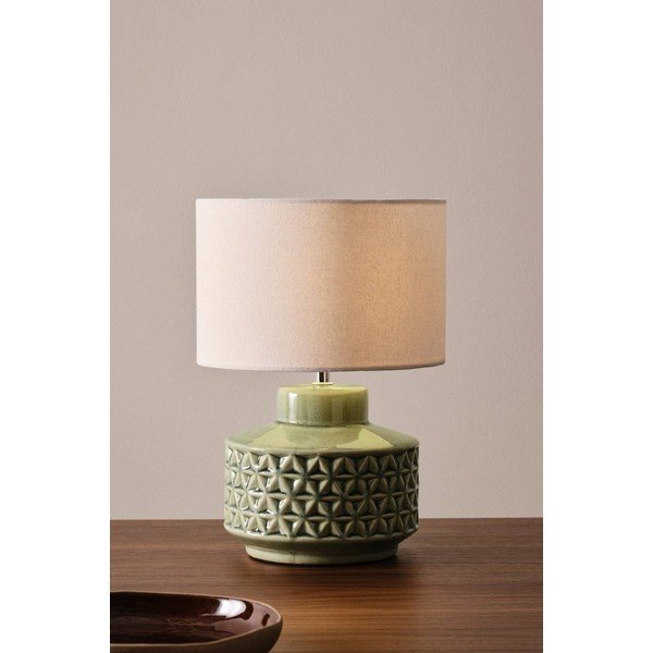 Pelēka/bēša keramikas galda lampa (augstums 35 cm) Monica – Jotex-image-2