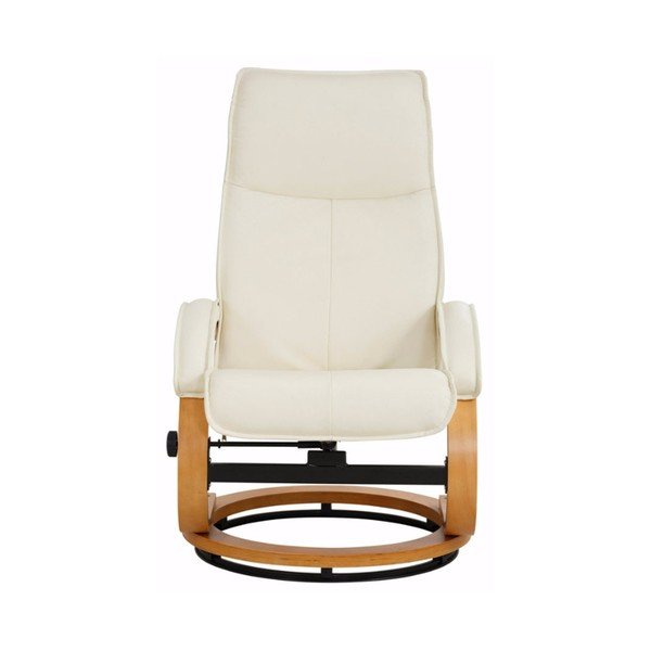Krēmkrāsas ādas atpūtas krēsla un paliktņa kājām komplekts Støraa Rika-image-3