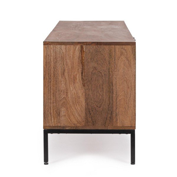 Dabīga toņa mango masīvkoka TV galdiņš 180x55x42 cm Kindia – Bizzotto-image-4