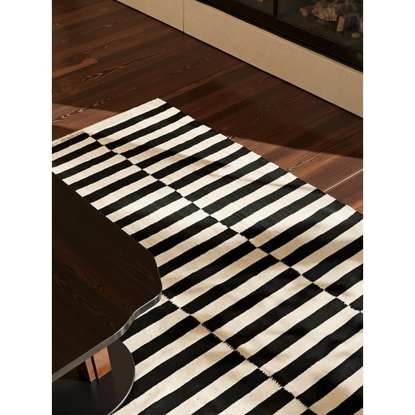 Melnbalts divpusējs/ar rokām darināts vilnas paklājs 120x180 cm Donna – Hanse Home-image-3