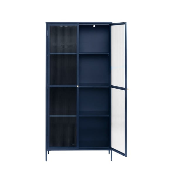 Tumši zila metāla vitrīna 90x190 cm Bronco – Unique Furniture-image-3
