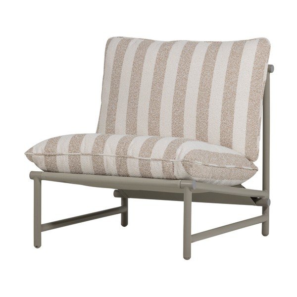 Bēšs metāla/polsterēts dārza atpūtas krēsls Elvo – WOOOD