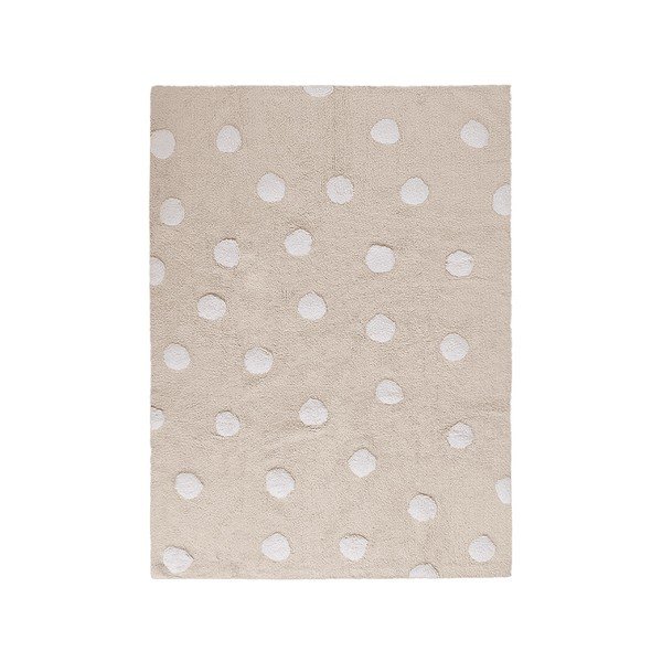 Bēšs mazgājams/ar rokām darināts kokvilnas bērnu paklājs 120x160 cm Polka Dots Beige – Lorena Canals