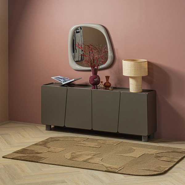 Brūns paklājs no vilnas maisījuma 170x240 cm Livo – WOOOD-image-1