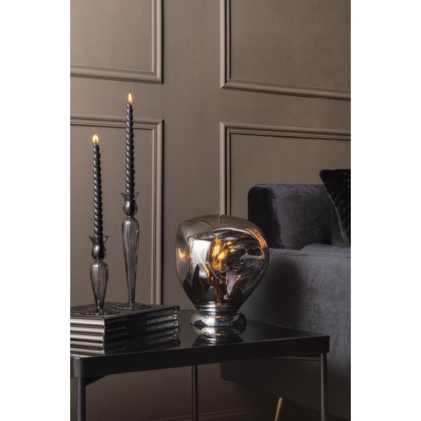 Brūns stikla svečturis PT LIVING Swirl, augstums 17 cm-image-1