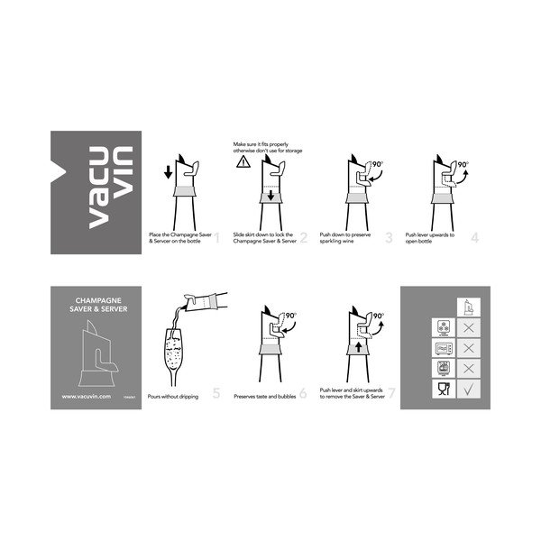 Nerūsējošā tērauda šampanieša pudeļu korķis – VacuVin-image-4