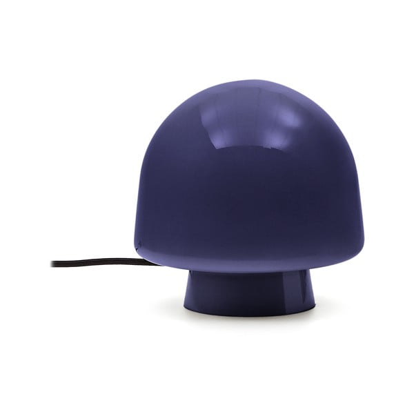 Tumši zila galda lampa ar stikla abažūru (augstums 20 cm) Reig – Kave Home