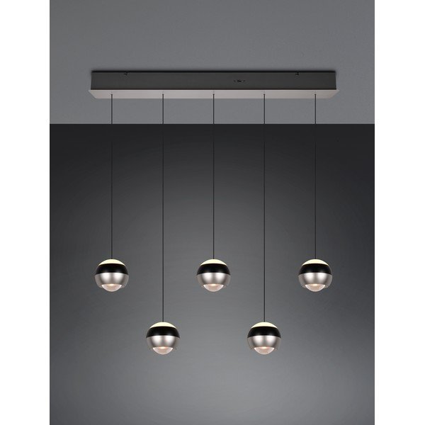 Melna/sudraba krāsas LED piekaramā lampa Orbit – Trio Select-image-3