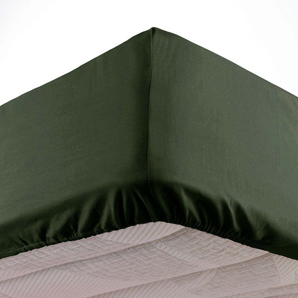 Haki mikrošķiedras palags ar gumiju 140x190 cm Oscar – douceur d'intérieur