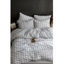 Balta divguļamā gultas veļa ar palagu 200x220 cm Geometric – Mila Home