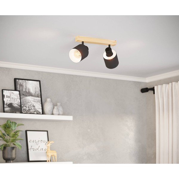Melna/dabīga toņa prožektora tipa lampa 5x30 cm BATALLAS – EGLO-image-1