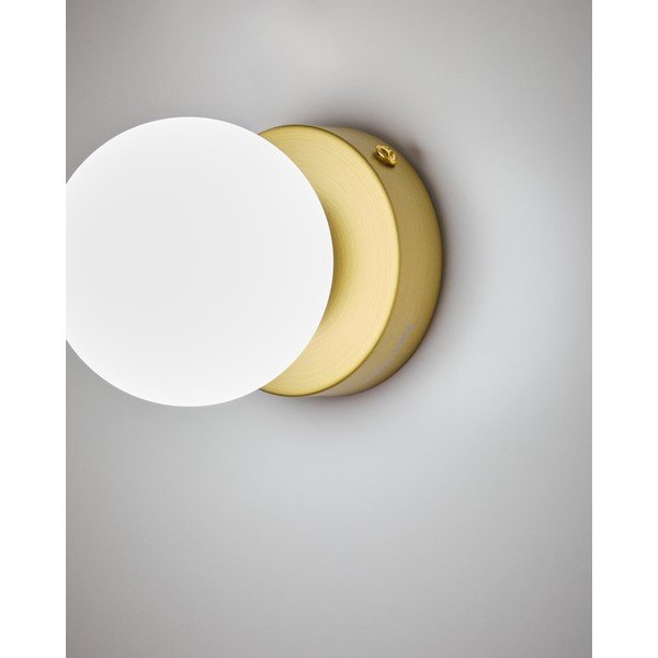 Balta/zelta krāsas metāla sienas lampa ø 8 cm Brisia – Kave Home-image-4