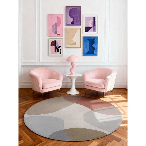 Bēšs ar rokām darināts vilnas apaļš paklājs ø 200 cm Hackney Clarissa – Ted Baker-image-1