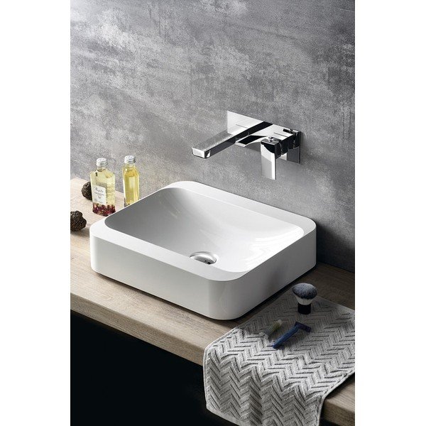 Spīdīgas sudraba krāsas iebūvēts jaucējkrāns izlietnei (ar 1 izvadu) Latus – Sapho-image-1