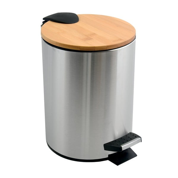 Matētas sudraba krāsas tērauda atkritumu tvertne ar pedāli 3 l   Adonis – Spirella
