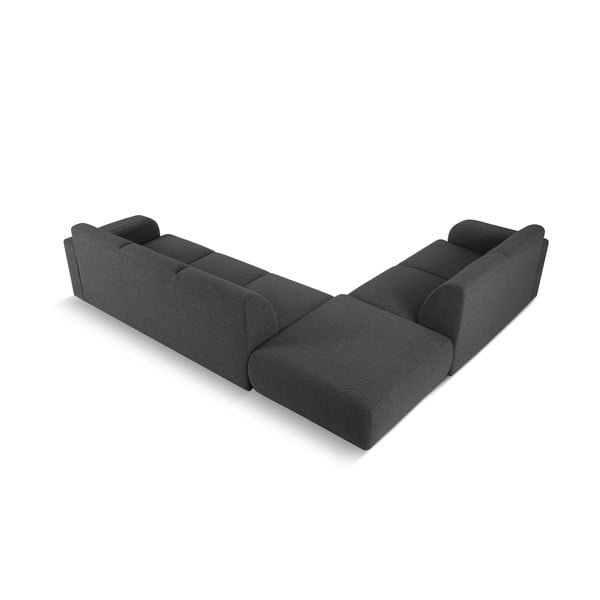 Tumši pelēks stūra dīvāns no buklē auduma (ar kreiso stūri) Molino – Micadoni Home-image-3