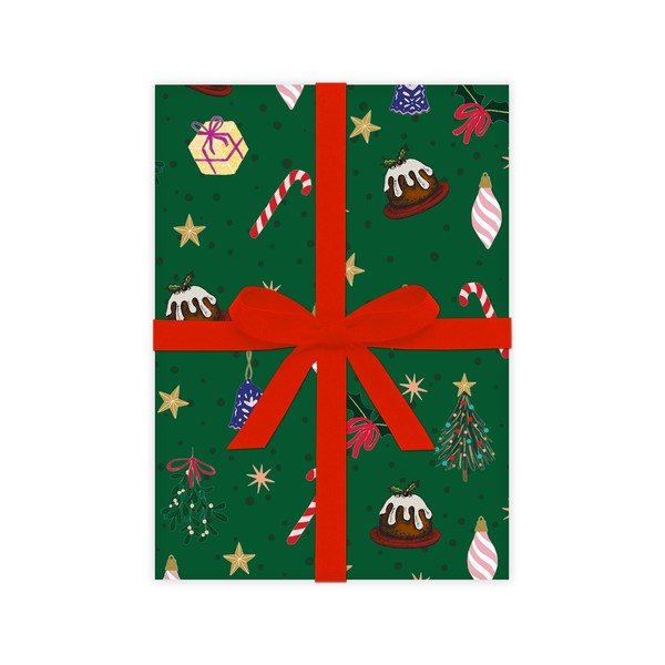 5 zaļas dāvanu papīra loksnes eleanor stuart Christmas Fun, 50 x 70 cm-image-2