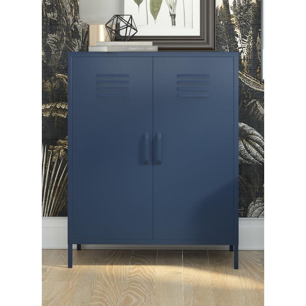 Zils metāla skapis 80x102 cm Bradford – Queer Eye-image-1