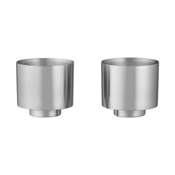 Sudraba krāsas nerūsējošā tērauda tasītes (2 gab.) ar dubultsienu Makoto Steel – Blomus