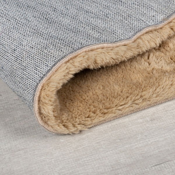 Brūna sintētiska kažokāda 160x230 cm Faroe Wool Look Fur – Flair Rugs-image-2