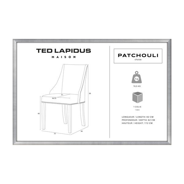 Piparmētraini zaļš krēsls ar melnām dižskābarža koka kājām Ted Lapidus Maison Patchouli-image-4