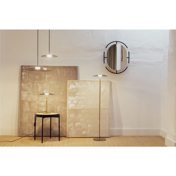 Pelēka/zelta krāsas LED stāvlampa ar regulējamu spilgtumu un stikla abažūru (augstums 132 cm) Float – Zuiver-image-2