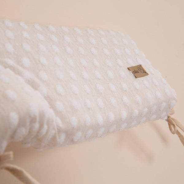 Bēša bērnu gultiņas apmalīte no kokvilnas maisījuma 170 cm Frosty Almond – Roba-image-3