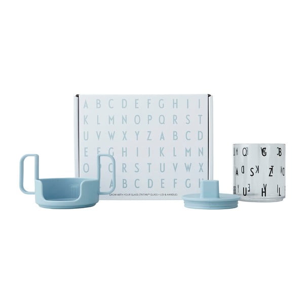 Gaiši zila bērnu krūze Design Letters Grow With Your Cup-image-2