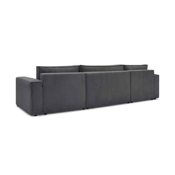 Pelēkbrūns velveta salokāms (U veida) stūra dīvāns Nihad – Bobochic Paris-image-4