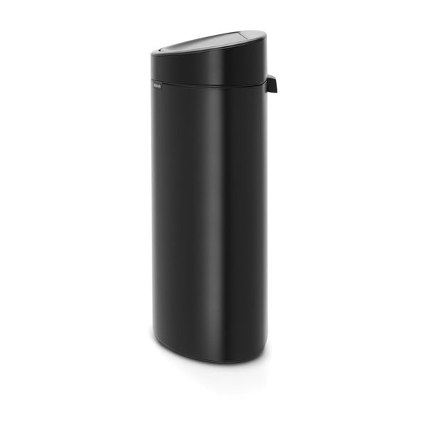 Matēti melna ar pieskārienu atverama tērauda atkritumu tvertne 40 l Touch Bin – Brabantia-image-2