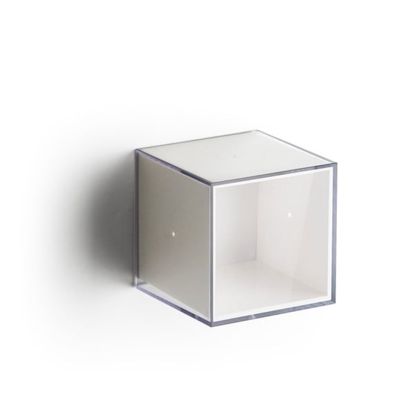 Balta sienas kaste (slēgta) ar caurspīdīgu vāku Qualy Pixel Cube