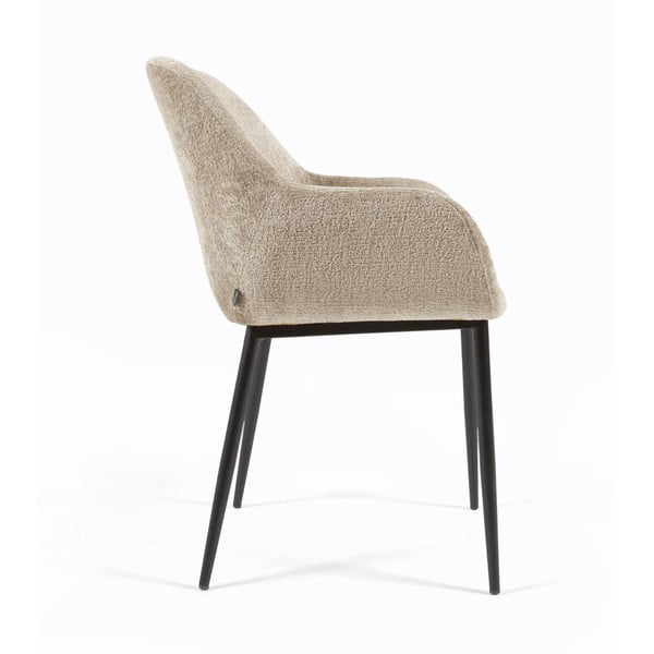 Bēšs polsterēts ēdamistabas krēsls Konna – Kave Home-image-4