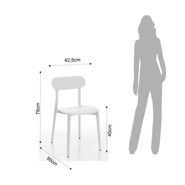 Balts plastmasas dārza krēsls Stoccolma – Tomasucci-image-3