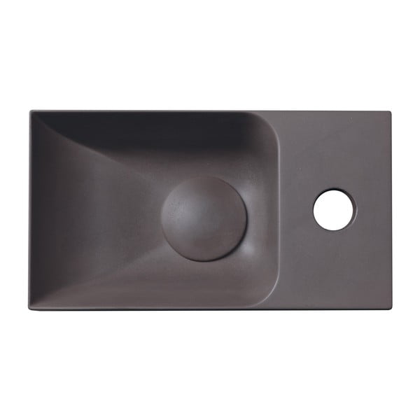 Tumši brūna betona tualetes izlietne 31x17 cm Piccolino – Sapho-image-4