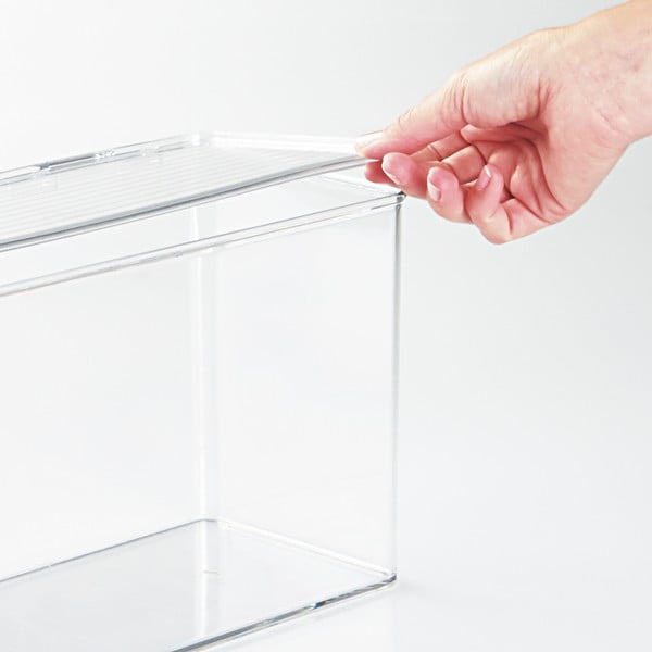 Caurspīdīga uzglabāšanas kaste ar vāku iDesign, 14,5 x 34 cm-image-1