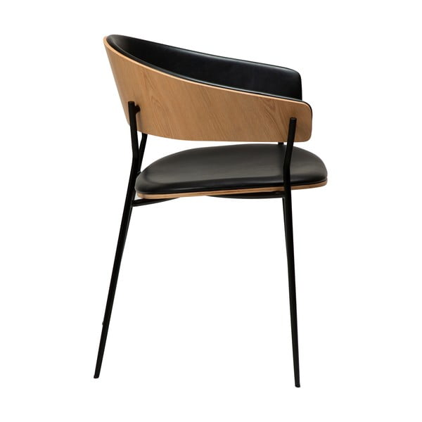 Melns/gaiša dabīga toņa ēdamistabas krēsls ar roku balstiem Crib – DAN-FORM Denmark-image-3