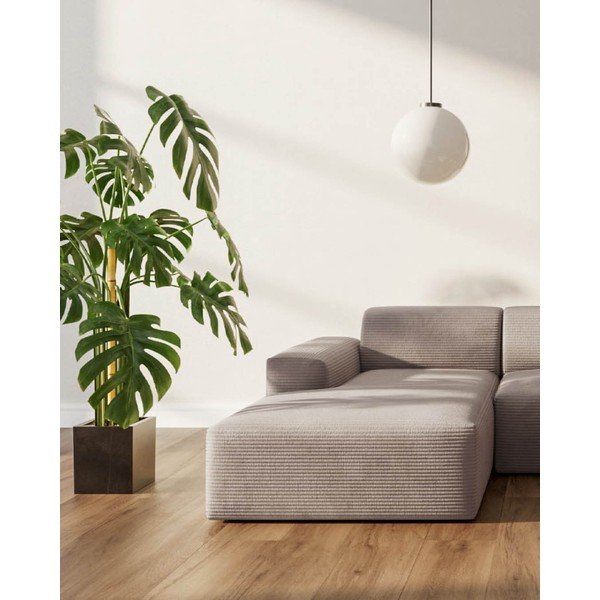 Bēšs velveta izvelkamais stūra dīvāns (kreisais stūris) Fluvio – MESONICA-image-4