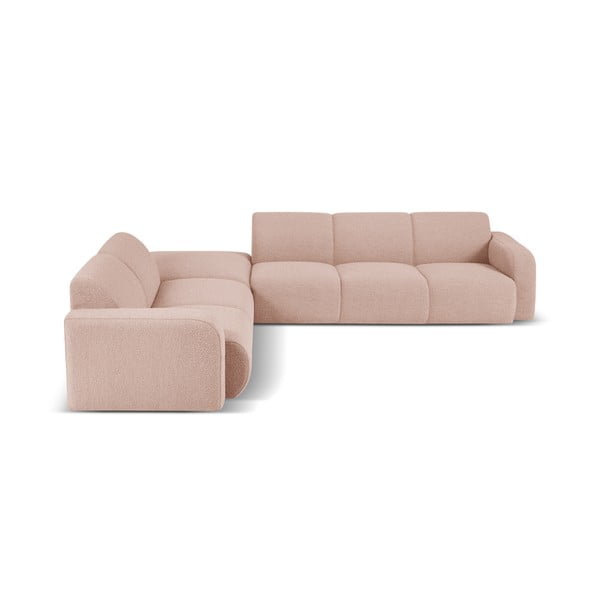 Rozā stūra dīvāns no buklē auduma (ar kreiso stūri) Molino – Micadoni Home