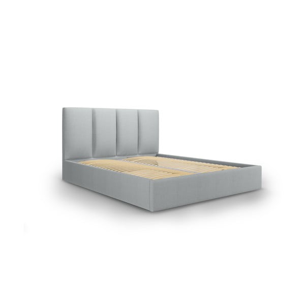 Gaiši pelēka divguļamā gulta Mazzini Beds Juniper, 180 x 200 cm