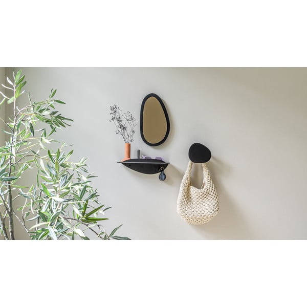 Melns metāla sienas plaukts 34 cm Pipa – Spinder Design-image-3