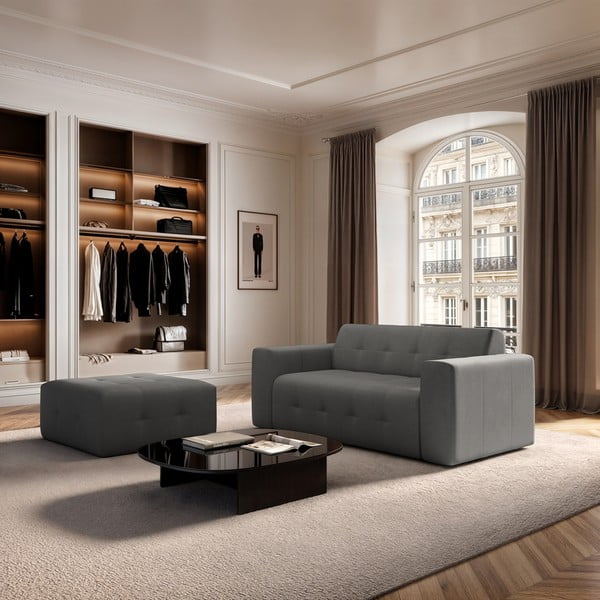 Pelēks samta kāju soliņš Tuil – Rodier-image-1