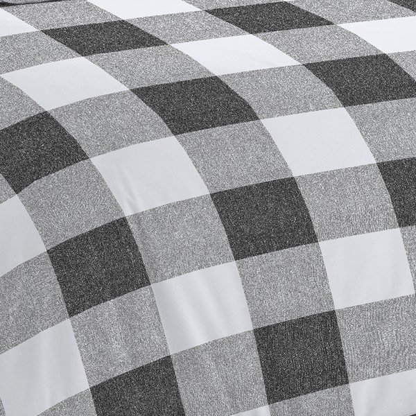 Balti pelēka gultas veļa 200x200 cm Bold Check – Cloudsoft-image-3