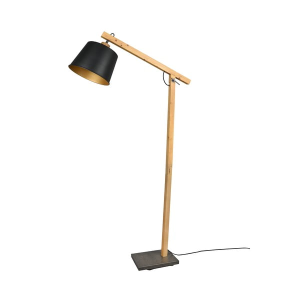 Melna/dabīga toņa stāvlampa ar metāla abažūru (augstums 156 cm) Harris – Trio